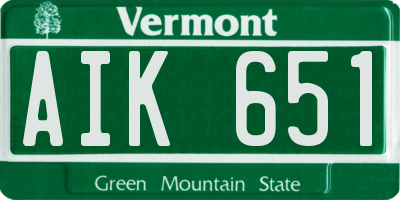 VT license plate AIK651