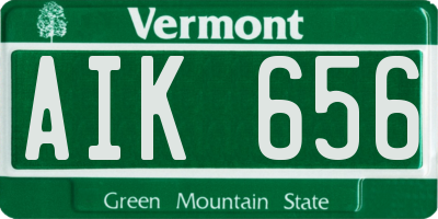 VT license plate AIK656