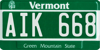 VT license plate AIK668