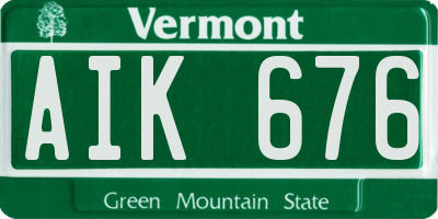 VT license plate AIK676
