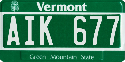 VT license plate AIK677