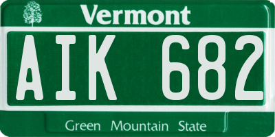 VT license plate AIK682