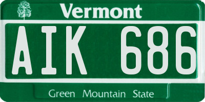 VT license plate AIK686
