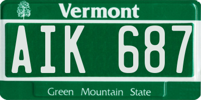 VT license plate AIK687