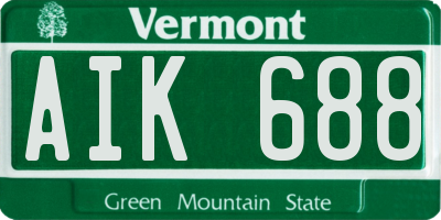 VT license plate AIK688
