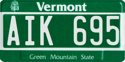 VT license plate AIK695