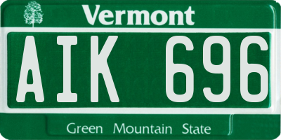 VT license plate AIK696