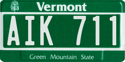 VT license plate AIK711