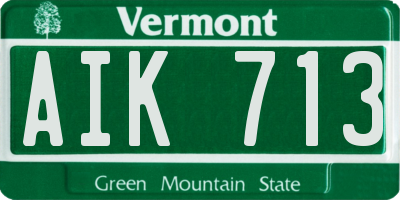 VT license plate AIK713