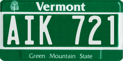 VT license plate AIK721