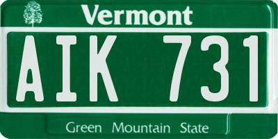 VT license plate AIK731