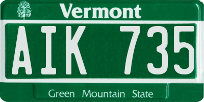 VT license plate AIK735