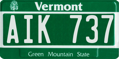 VT license plate AIK737