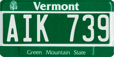 VT license plate AIK739