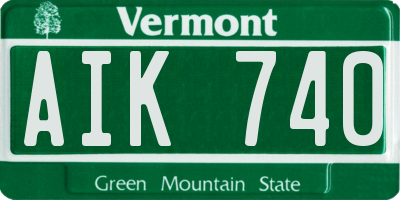 VT license plate AIK740