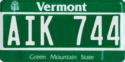 VT license plate AIK744