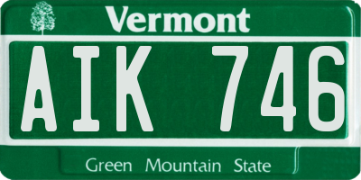 VT license plate AIK746