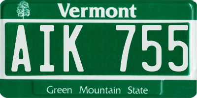 VT license plate AIK755