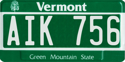 VT license plate AIK756