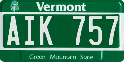 VT license plate AIK757