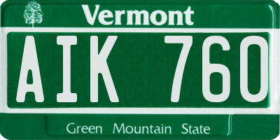 VT license plate AIK760
