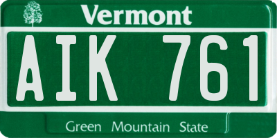 VT license plate AIK761