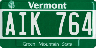 VT license plate AIK764