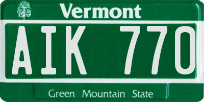 VT license plate AIK770