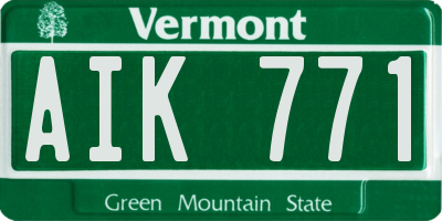 VT license plate AIK771