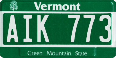 VT license plate AIK773