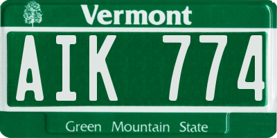 VT license plate AIK774
