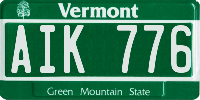 VT license plate AIK776