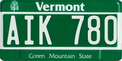 VT license plate AIK780
