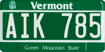 VT license plate AIK785