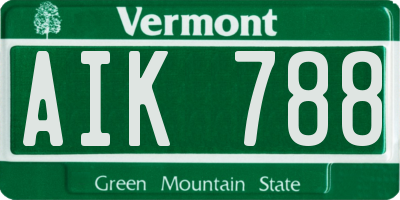 VT license plate AIK788