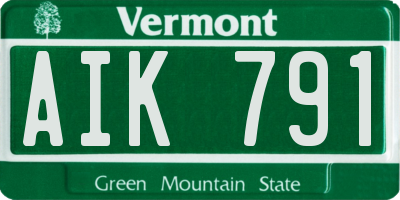 VT license plate AIK791