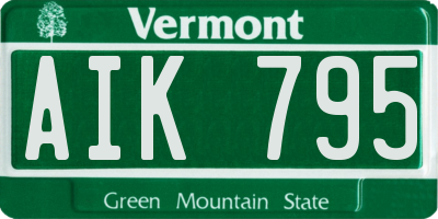 VT license plate AIK795
