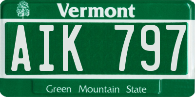 VT license plate AIK797