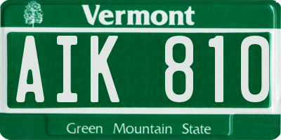 VT license plate AIK810
