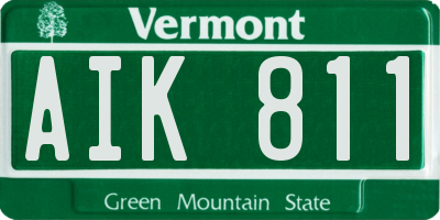 VT license plate AIK811