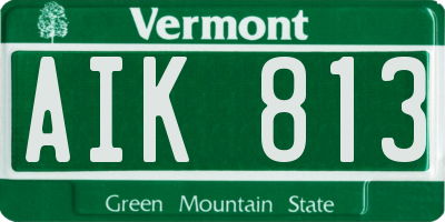 VT license plate AIK813