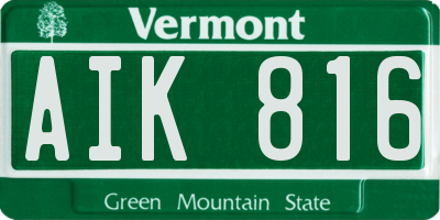 VT license plate AIK816