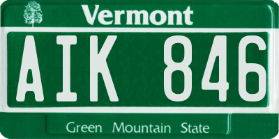 VT license plate AIK846