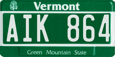 VT license plate AIK864