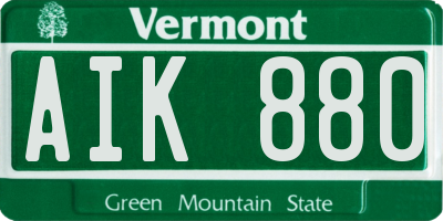 VT license plate AIK880