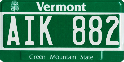 VT license plate AIK882