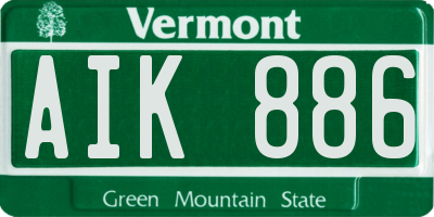 VT license plate AIK886