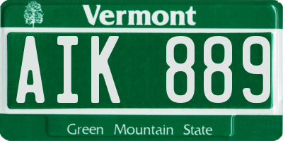 VT license plate AIK889