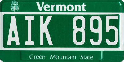VT license plate AIK895