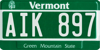 VT license plate AIK897
